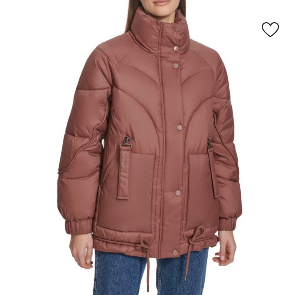 NWT Andrew Marc Women's Strehla Oversized Puffer Jacket Color: Fig Size: Large